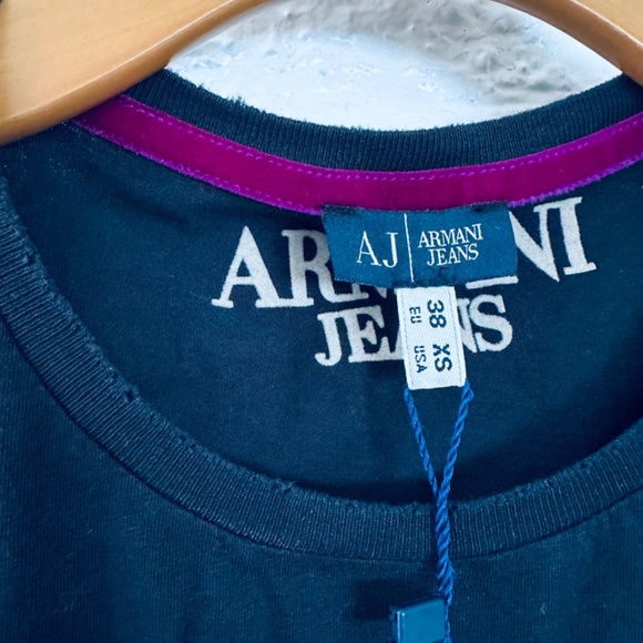 Armani jeans shirt black size 38-xs new - Picture 2 of 6